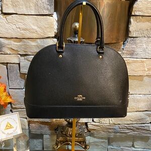 Coach Black Dome Satchel Bag with Gold Hardware